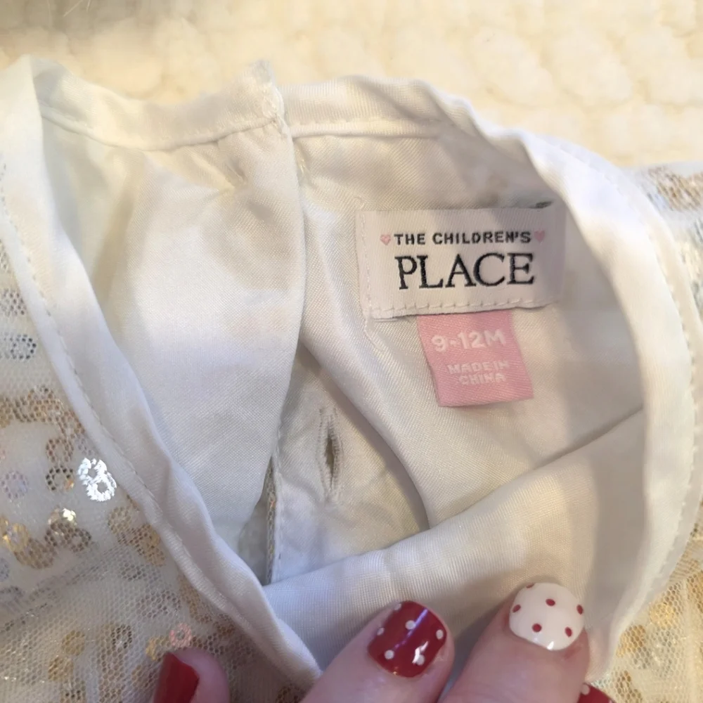 Children’s Place Sparkle Tulle Dress & Fluffy Headband | 9–12M